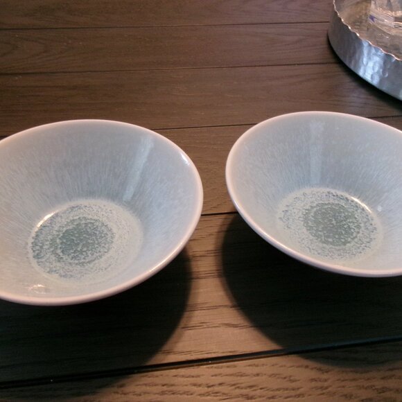2 JARS FRANCE VUELTA ATOLE BLUE SHALLOW BOWL SALAD/ SOUP/ RICE ETC 6 1/4" ACROS - Picture 4 of 4